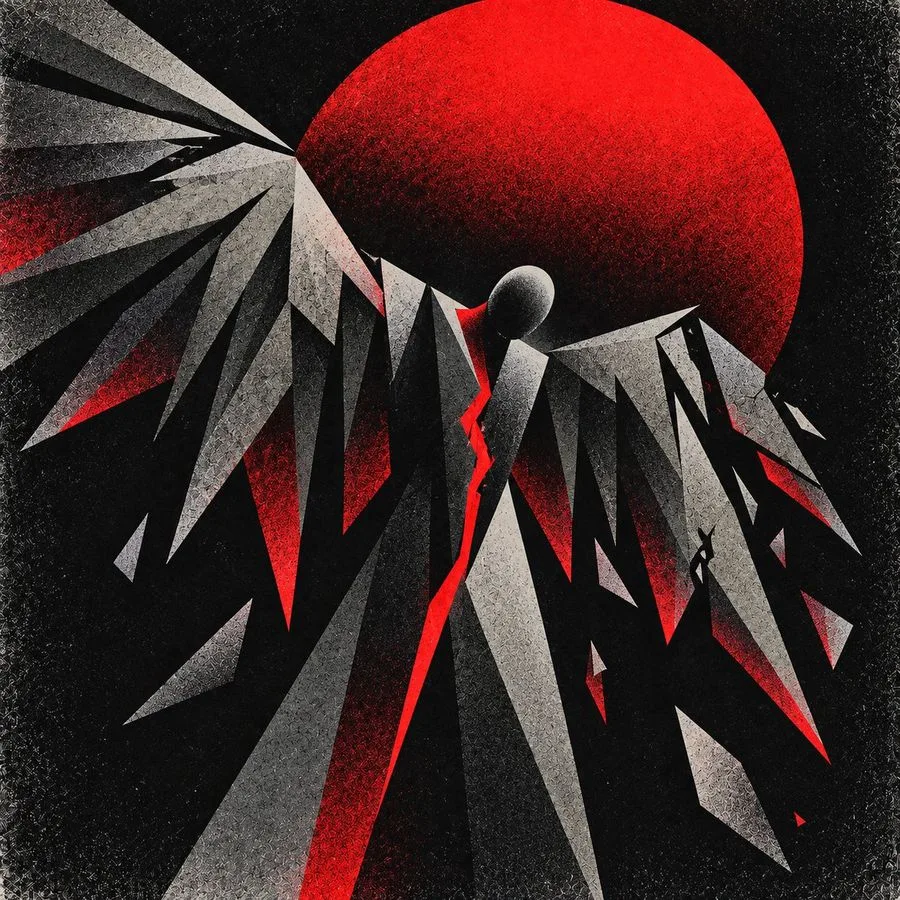 Abstract Geometric Angel Album Cover, AI generated image