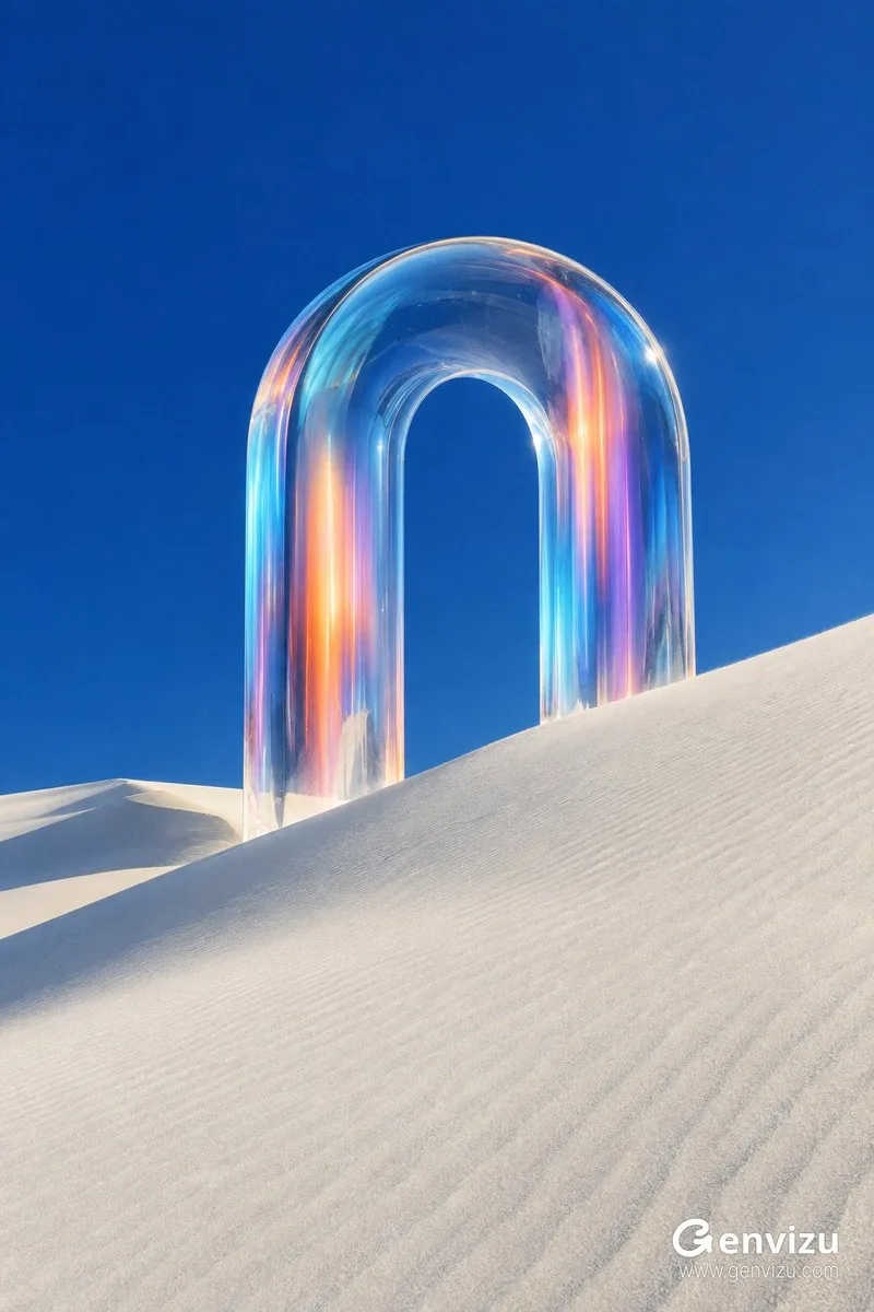 Acidic U Arch Sand Dunes, AI generated image