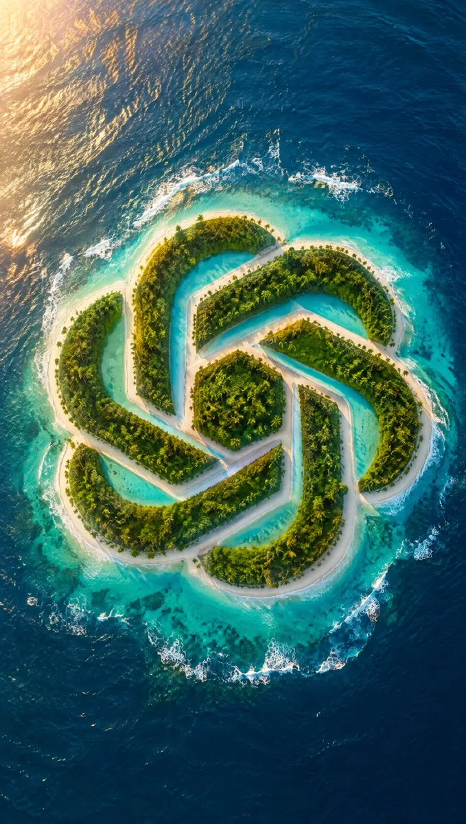 Aerial Island Logo Shape, AI generated image
