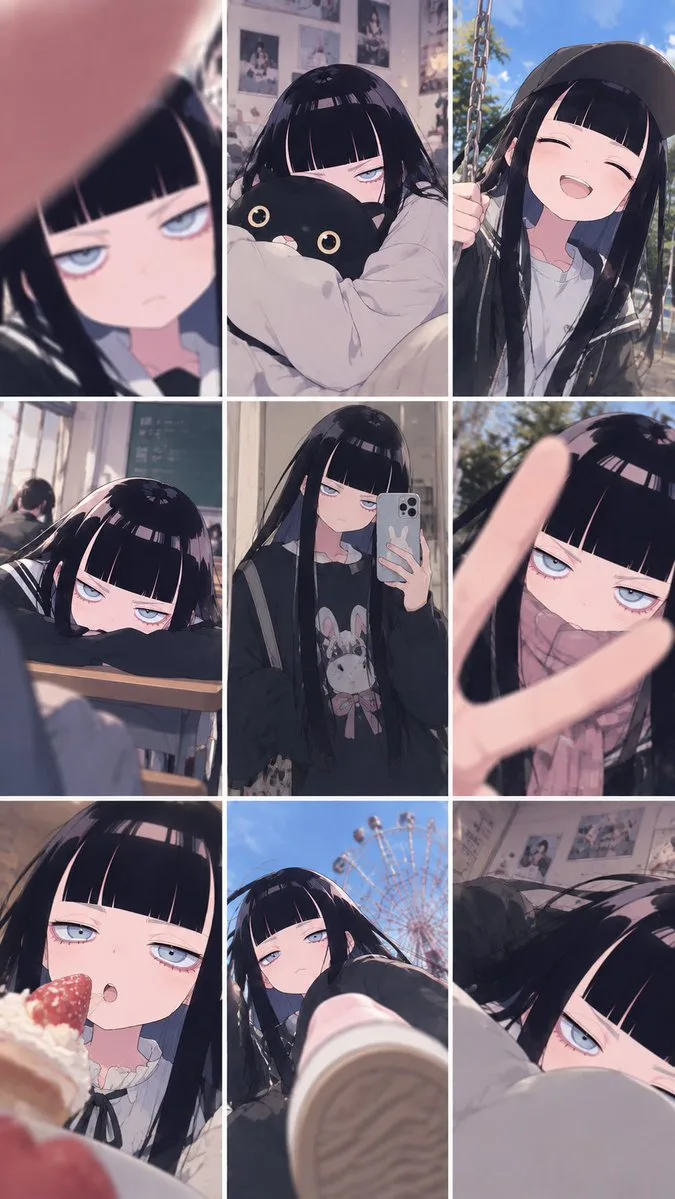 Amateur Snapshot Grid Collage, AI generated image