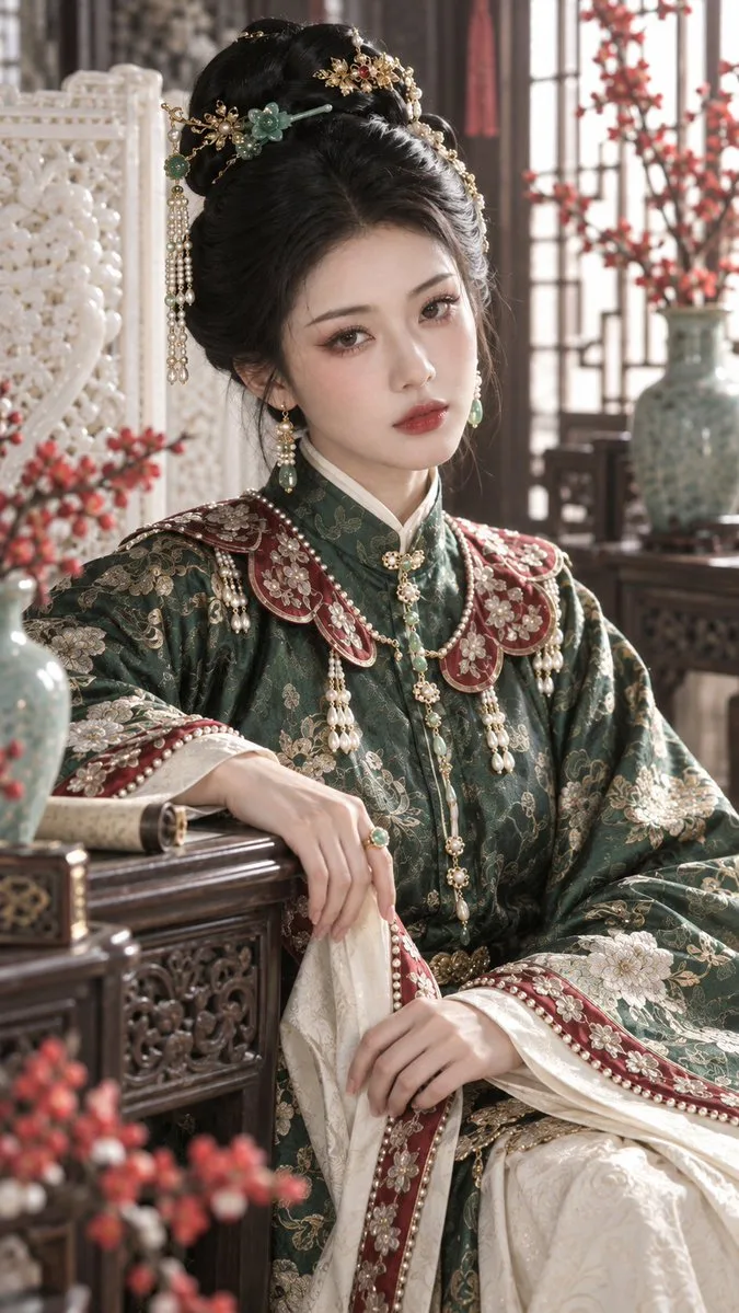 Ancient Chinese Noble Portrait, AI generated image