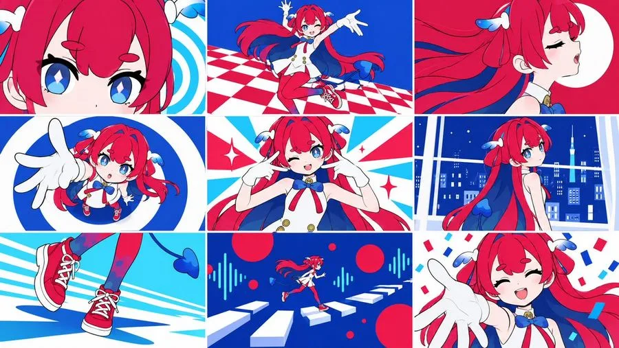 Anime Character Collage, AI generated image
