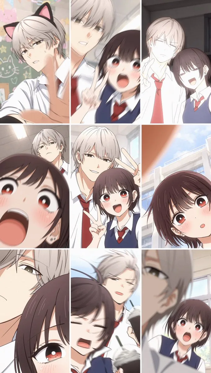 Anime Couple Comedy Collage, AI generated image