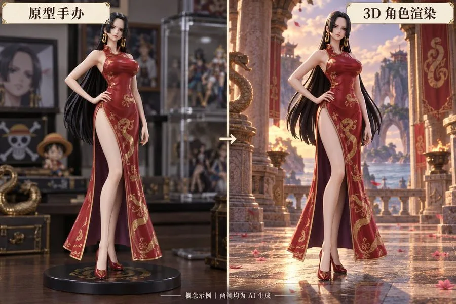 Anime Figure 3d Render, AI generated image