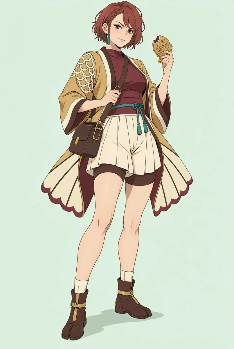 Anime Girl Taiyaki Outfit, AI generated image