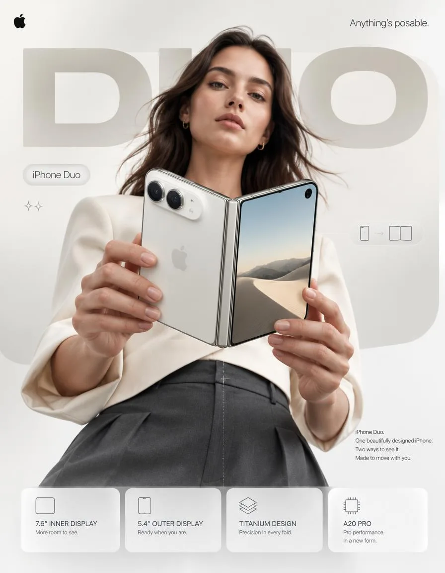 Apple Style Tech Ad Poster, AI generated image