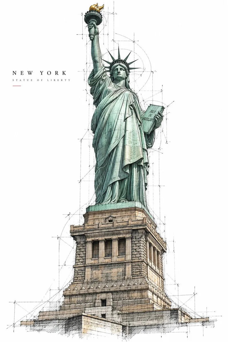 Architectural Sketch Poster, AI generated image