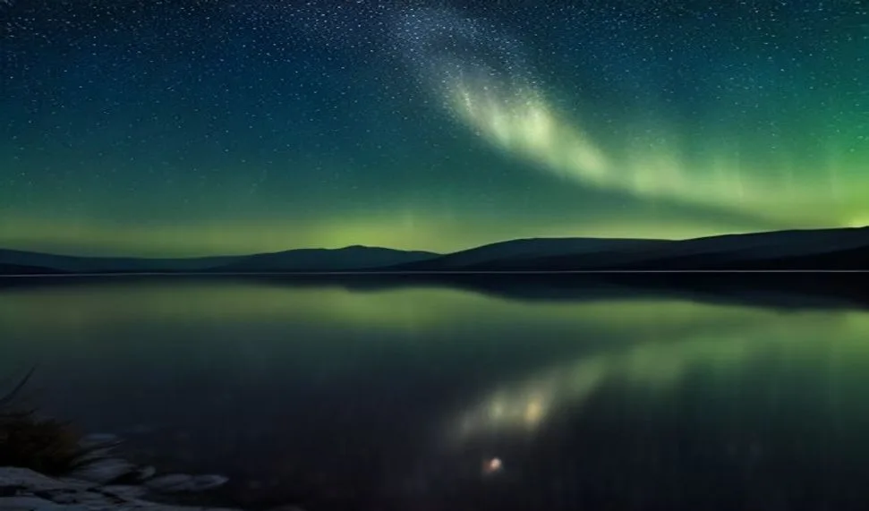 Aurora, Still Water, AI generated image