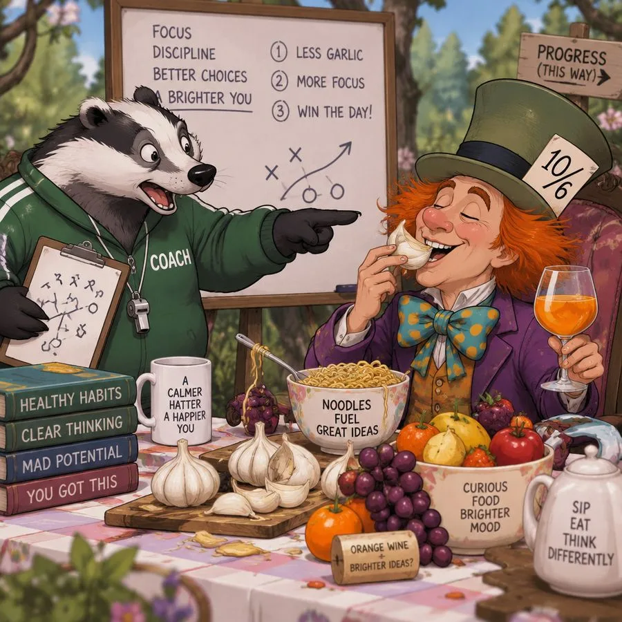 Badger Coach Mad Hatter Garlic, AI generated image