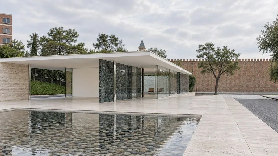 Barcelona Pavilion Architectural Render, AI generated image