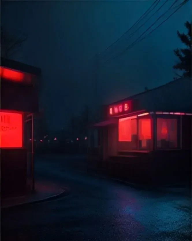 Blue Hour Diner, AI generated image