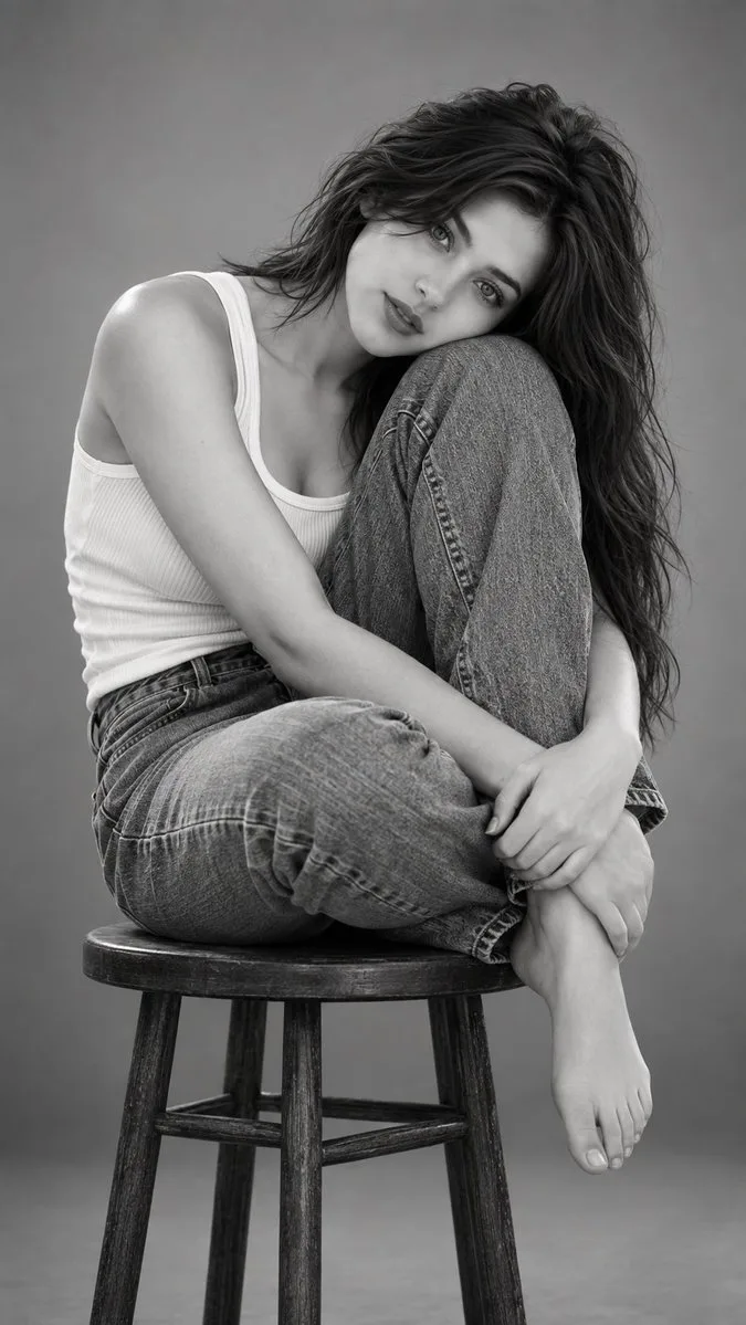 Bw Studio Portrait Reference, AI generated image