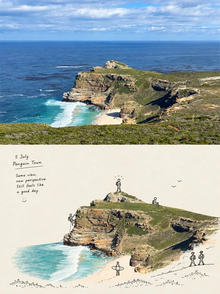 Cape Town Photo Journal Illustration, AI generated image