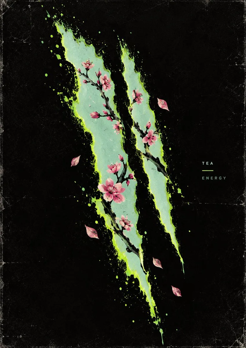 Cherry Blossom Tear Poster, AI generated image