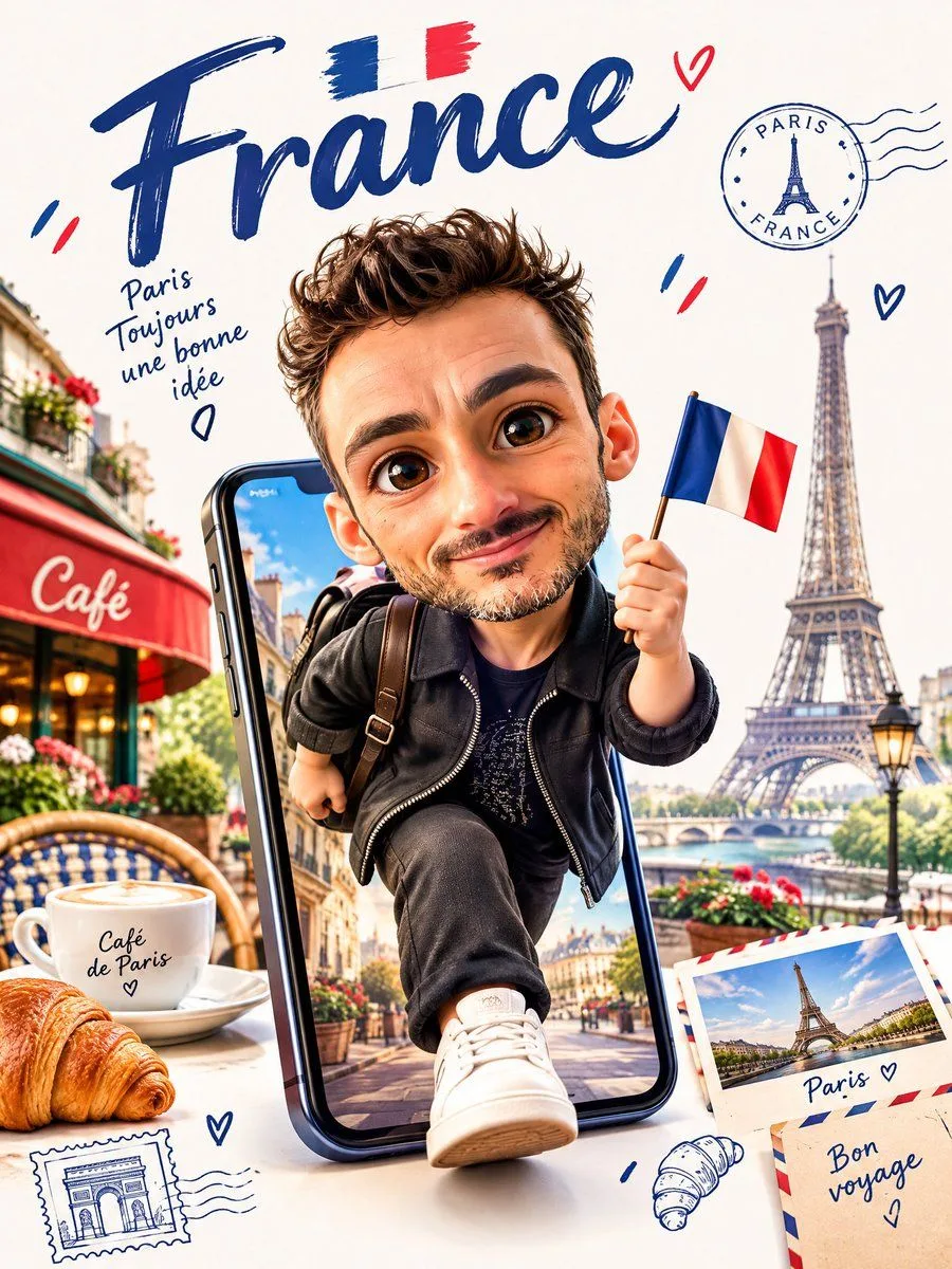 Chibi 3d Country Souvenir, AI generated image