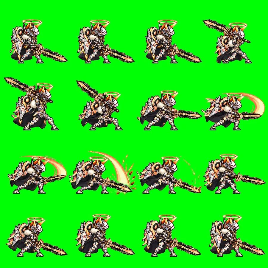 Chibi Knight Sprite Sheet, AI generated image