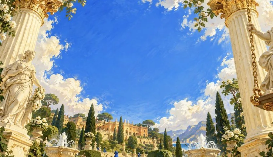 Classical Palace Garden, AI generated image