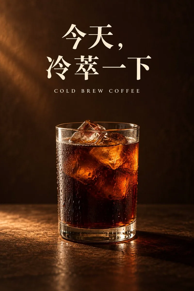 Cold Brew Coffee Poster, AI generated image