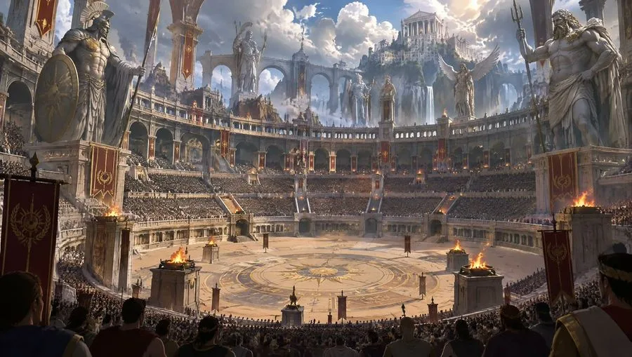 Colossal Divine Battle Arena, AI generated image