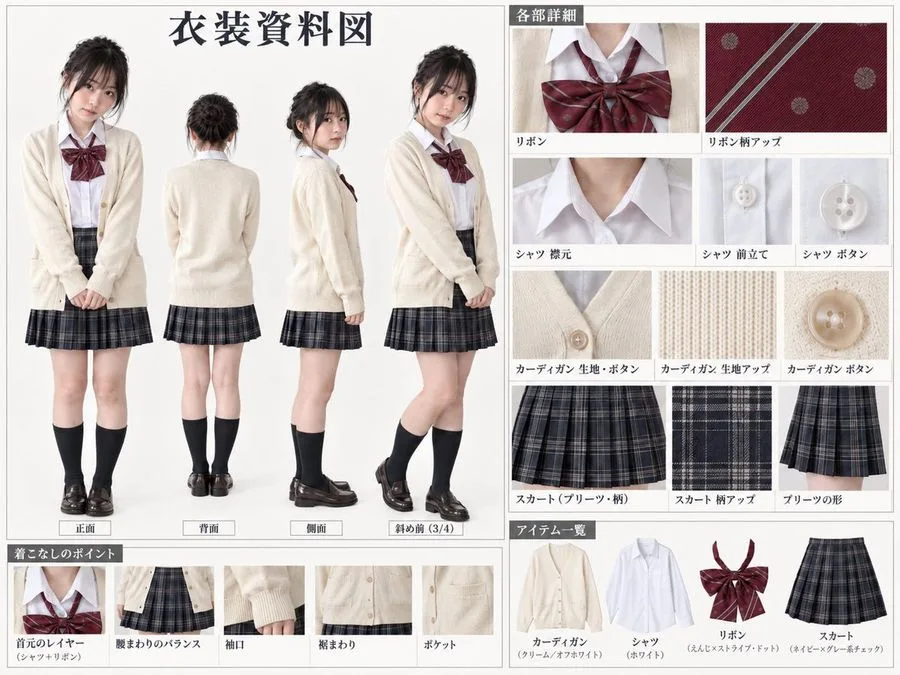 Costume Reference Sheet, AI generated image