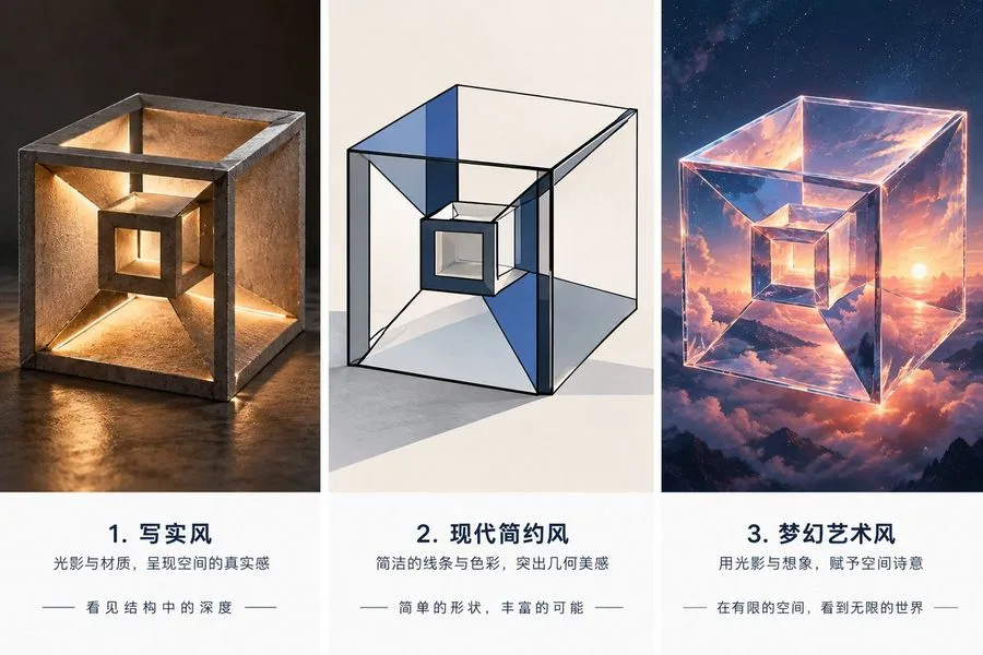 Cube Style Exploration Poster, AI generated image