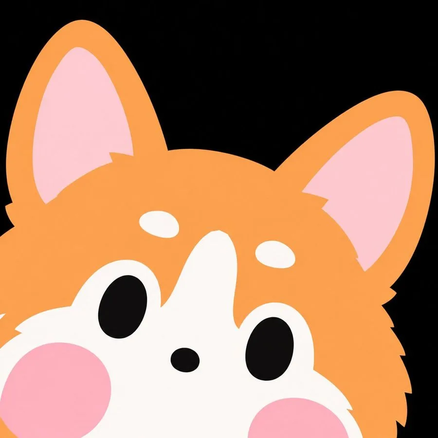 Cute Shiba Inu Peeking Icon, AI generated image