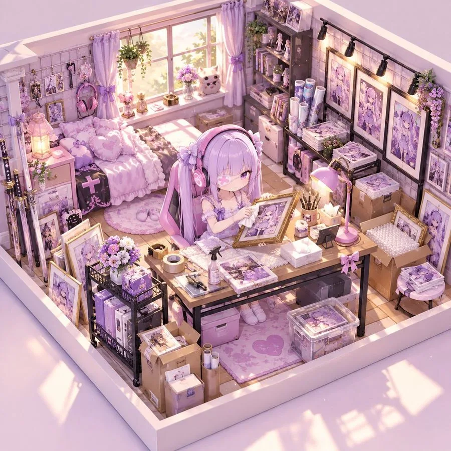 Dollhouse Room Scene, AI generated image