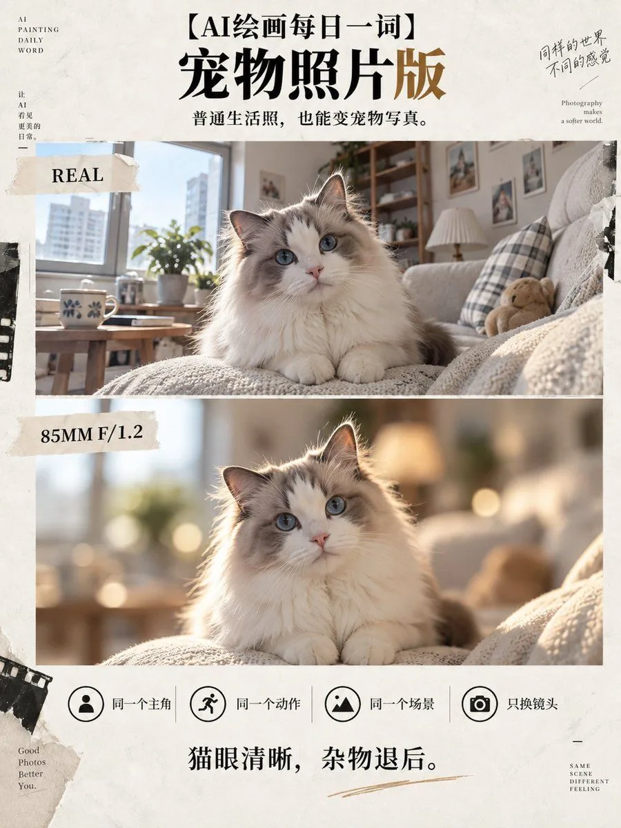 Dual Visual Bokeh Poster, AI generated image