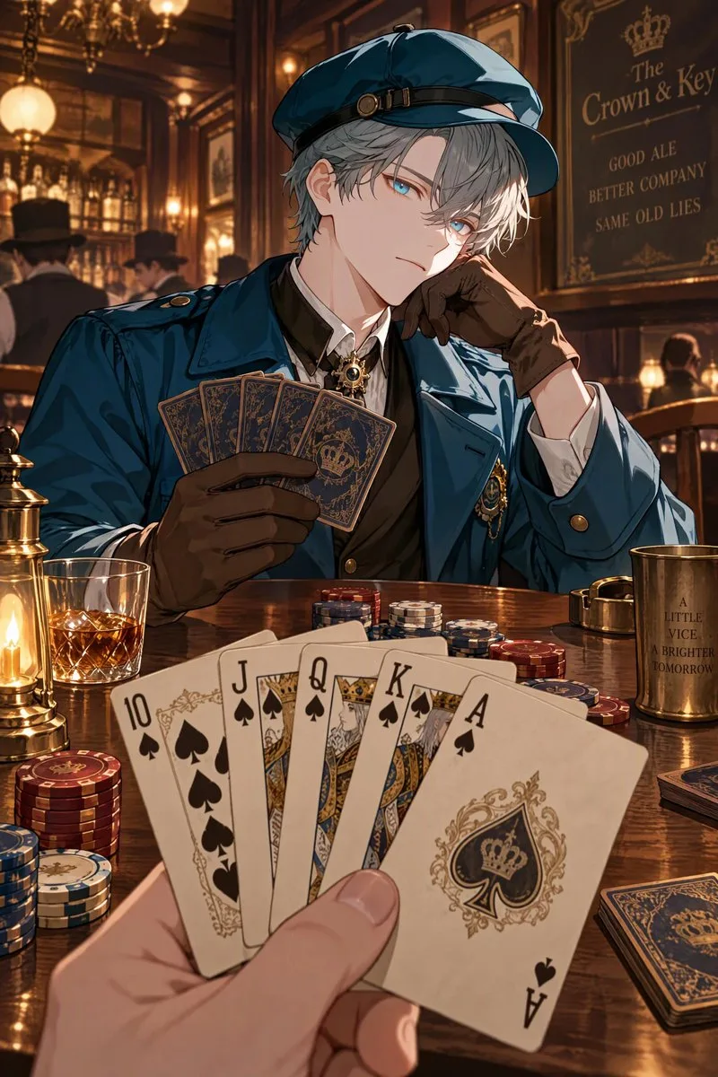 First Person Poker Illustration, AI generated image