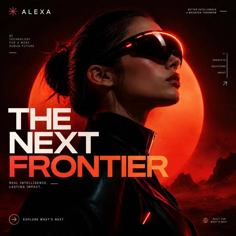 Futuristic Tech Poster Template, AI generated image