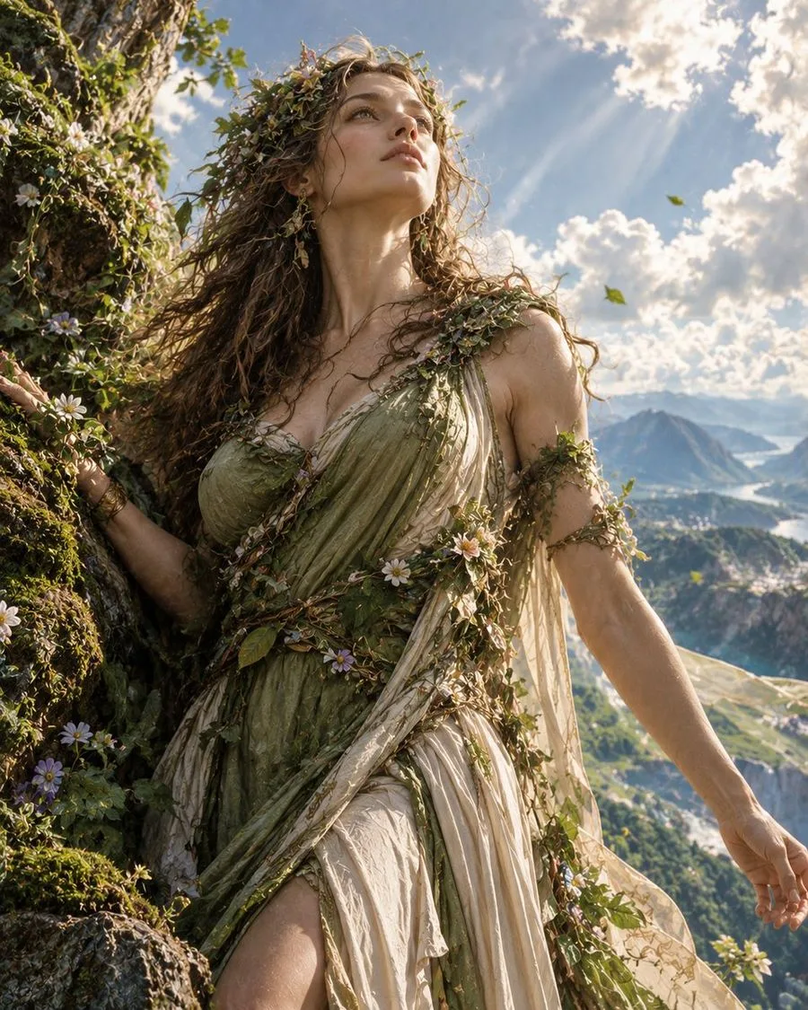 Gaia Goddess Portrait, AI generated image