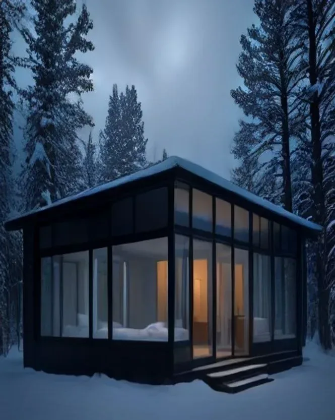 Glasshouse Winter, AI generated image