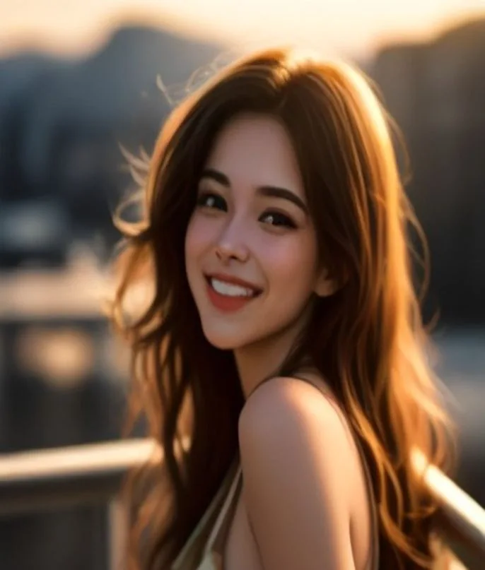 Golden Hour Stranger, AI generated image