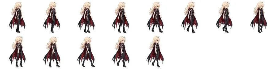 Gothic Vampire Sprite Sheet, AI generated image
