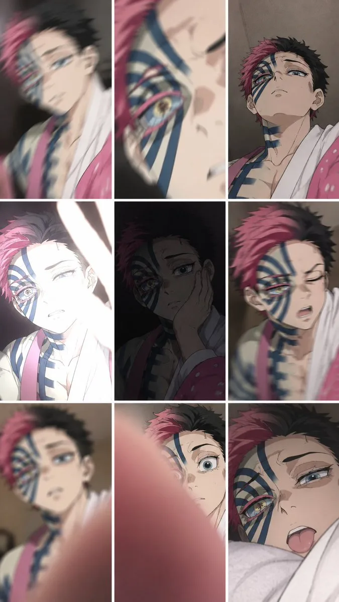 Gyutaro Anime Expression Collage, AI generated image