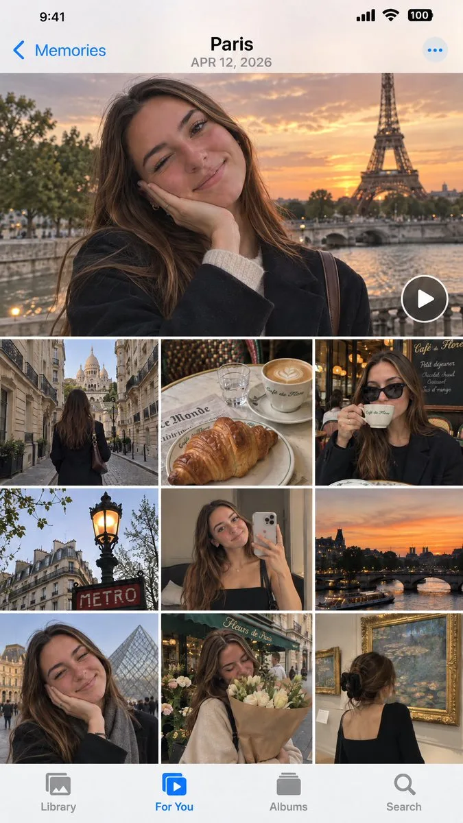 Ios Photos Memory Gallery Mockup, AI generated image