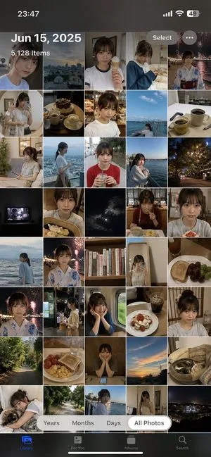Iphone Camera Roll Mockup, AI generated image