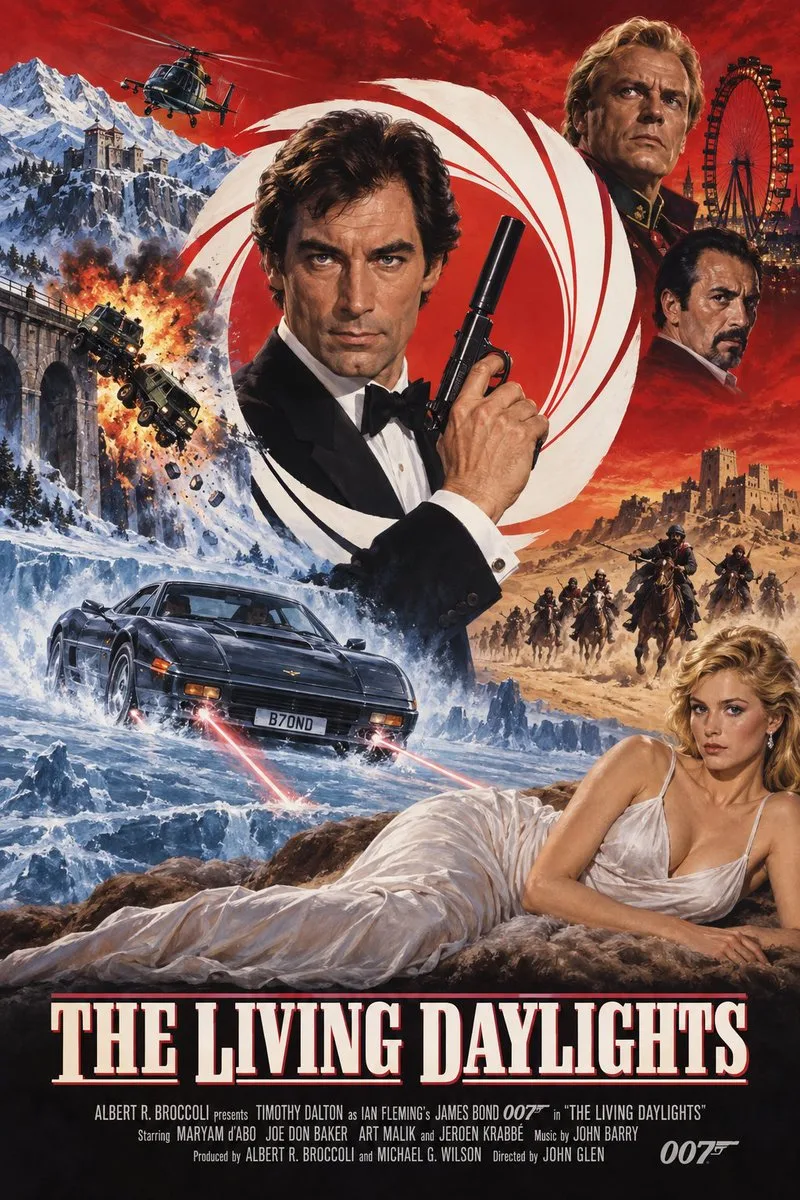 James Bond Poster Redesign, AI generated image