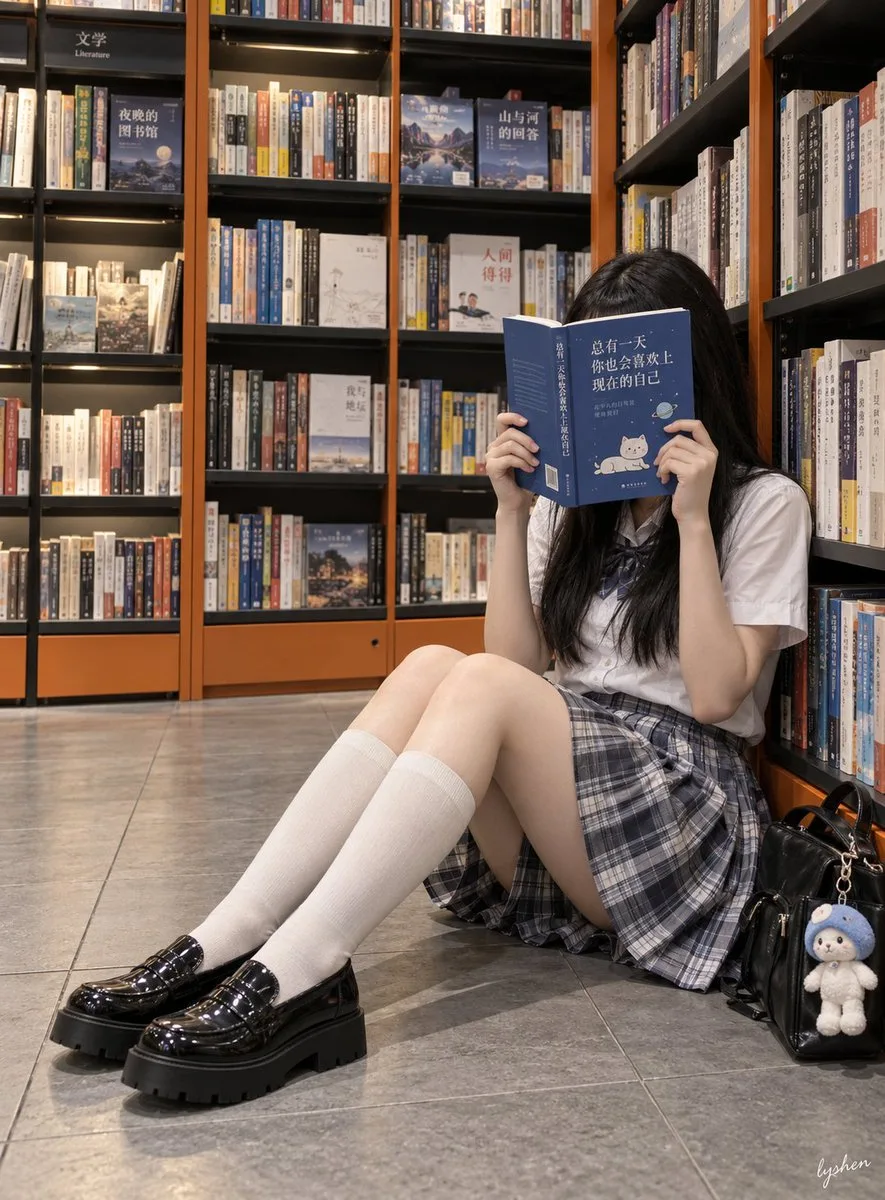 Jk Sweet Bookstore Portrait, AI generated image