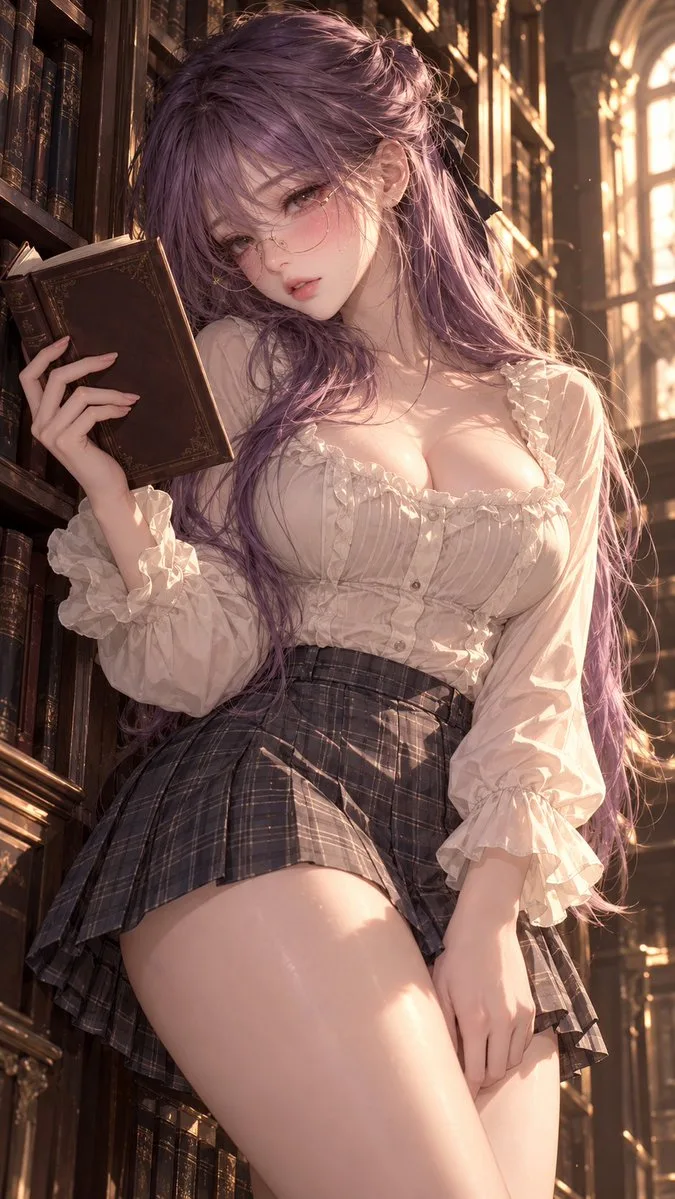Library Girl Otome Style, AI generated image