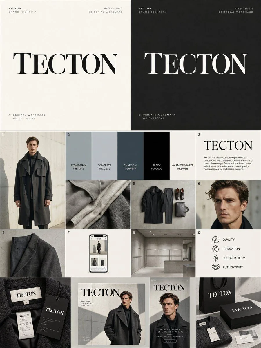 Luxury Menswear Brand Identity Board, AI generated image