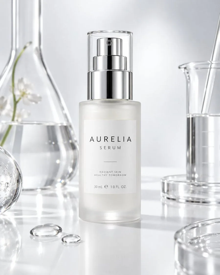 Luxury Serum Lab Ad, AI generated image