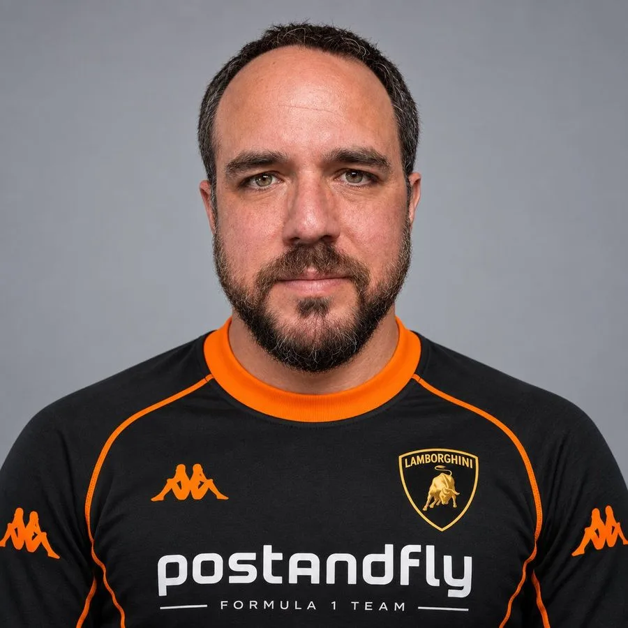 Man In Racing Shirt Portrait, AI generated image
