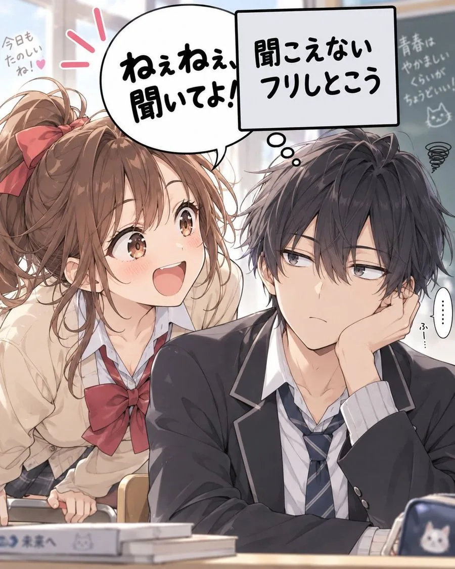 Manga Scene Speech Bubbles, AI generated image