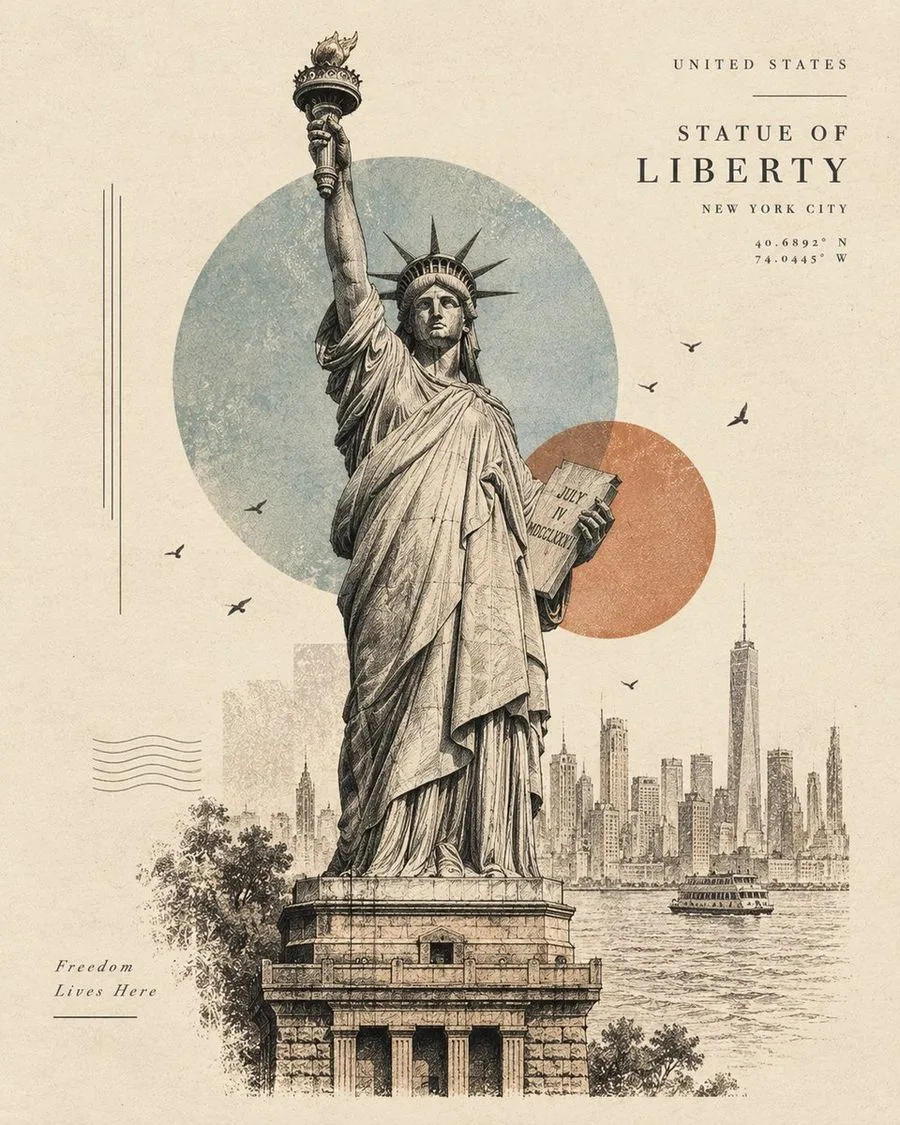 Minimalist Architectural Poster, AI generated image