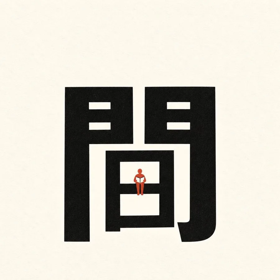 Minimalist Kanji Figure Illustration, AI generated image