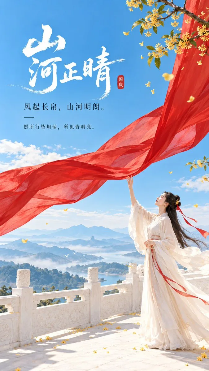 National Day Zen Poster Design, AI generated image