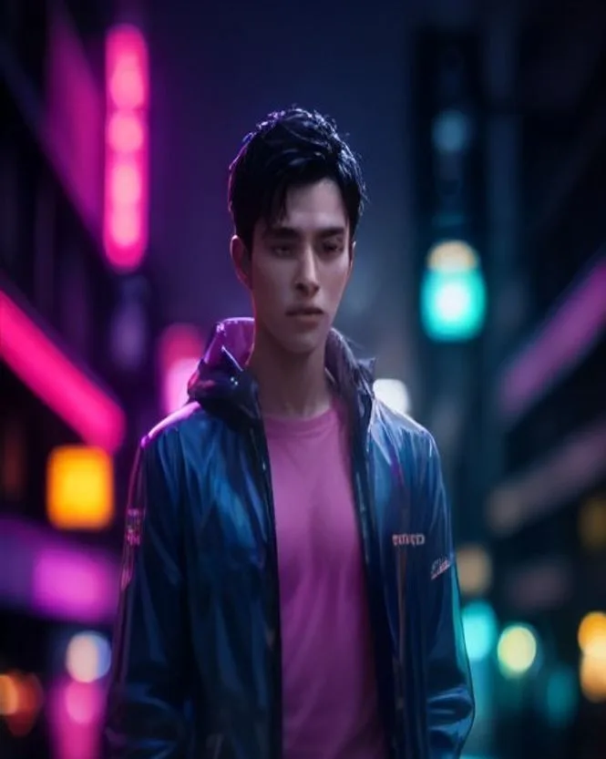 Neon Underpass, AI generated image