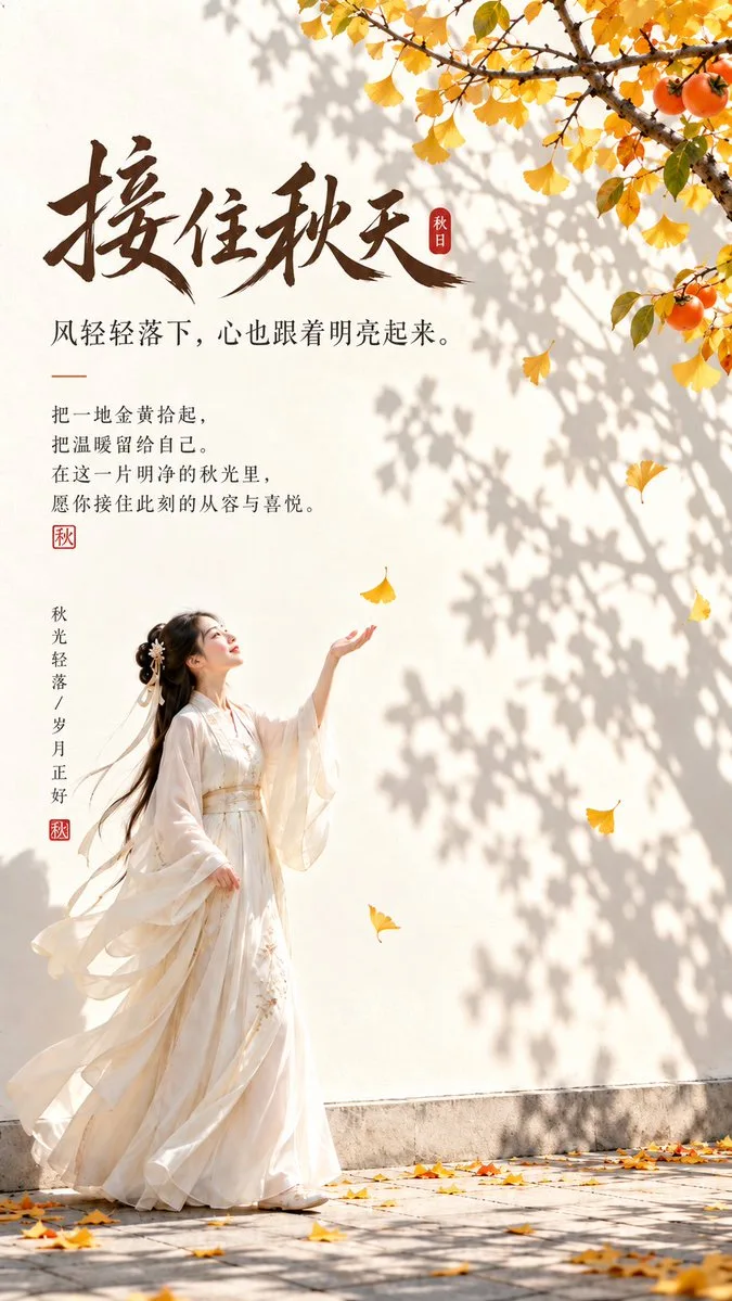 Oriental Zen Autumn Poster, AI generated image