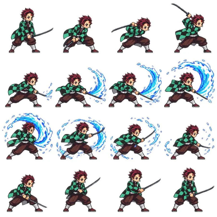 Pixel Art Sprite Sheet, AI generated image